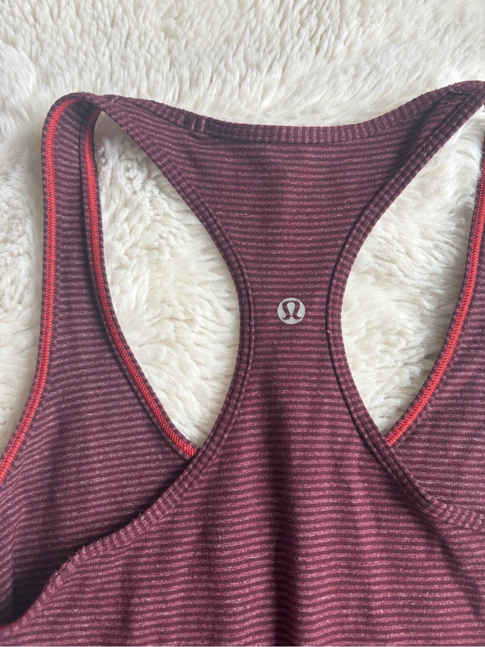 Lululemon Cool Racerback Striped Berry and Red Tank Top - Picture 4 of 4
